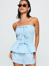 Saskea Strapless Top Blue